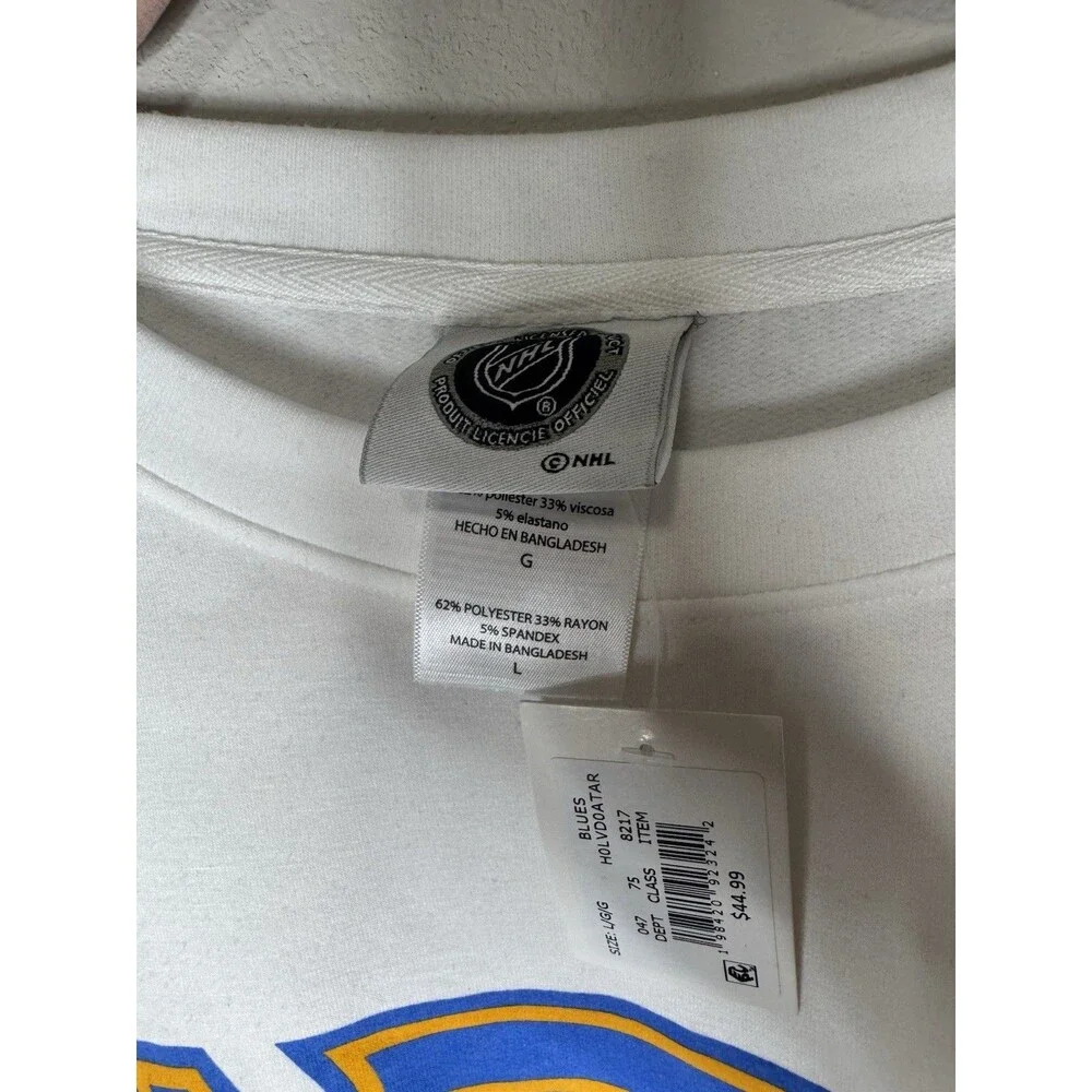 St. Louis Blues NHL Long Sleeve Shirt White/Blue/Yellow Size L